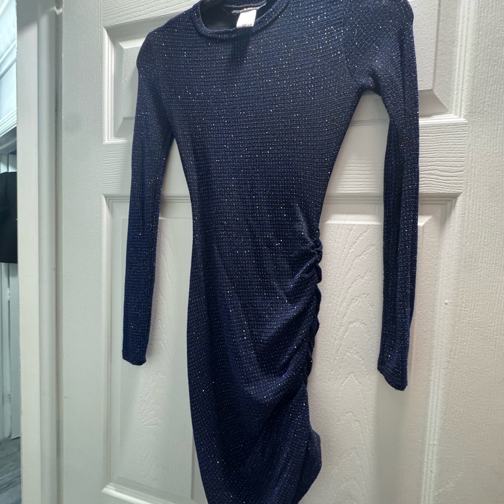 Darling Sparkling Navy Long Sleeve Dress super sexy